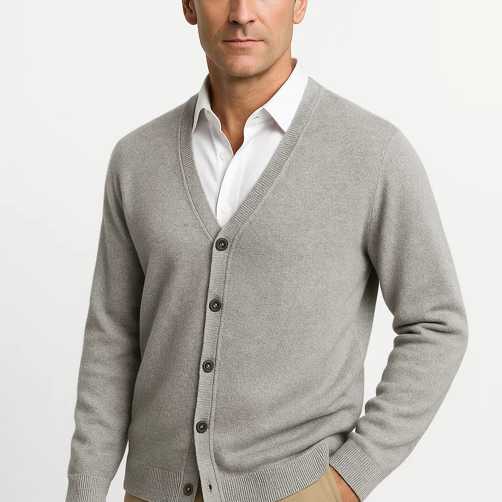 NEVANE | CARDIGAN À COL EN V EN LAINE MÉRINOS POUR HOMMES
