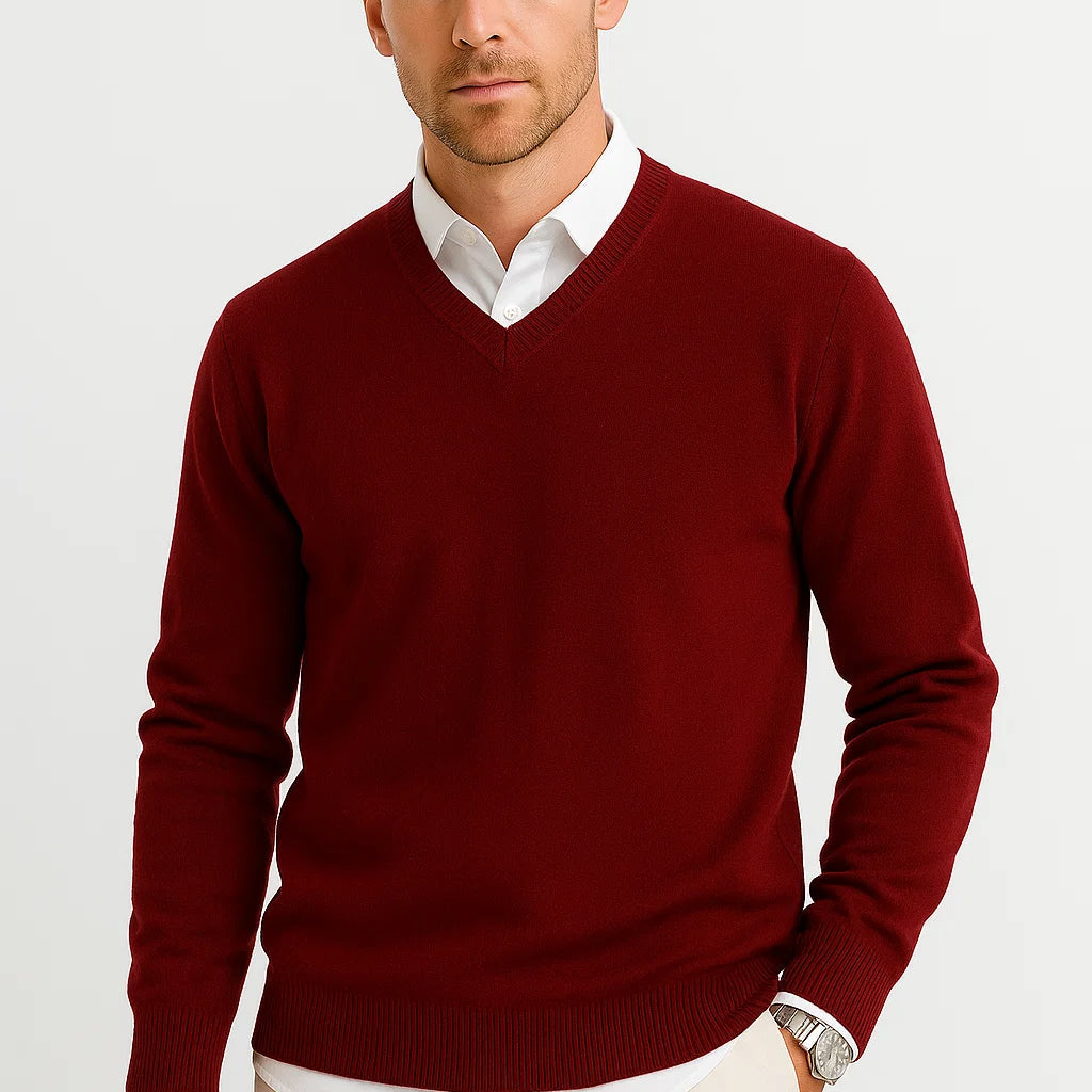 NEVANE | PULL EN LAINE LÉGER À COL EN V POUR HOMME
