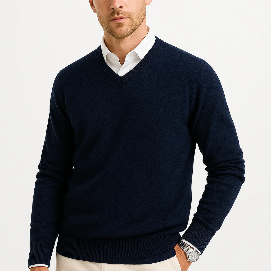 NEVANE | PULL EN LAINE LÉGER À COL EN V POUR HOMME