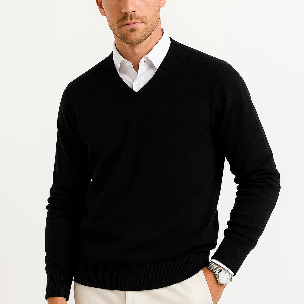 NEVANE | PULL EN LAINE LÉGER À COL EN V POUR HOMME