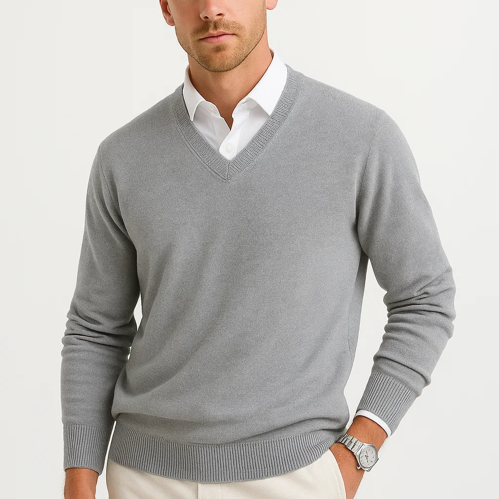 NEVANE | PULL EN LAINE LÉGER À COL EN V POUR HOMME