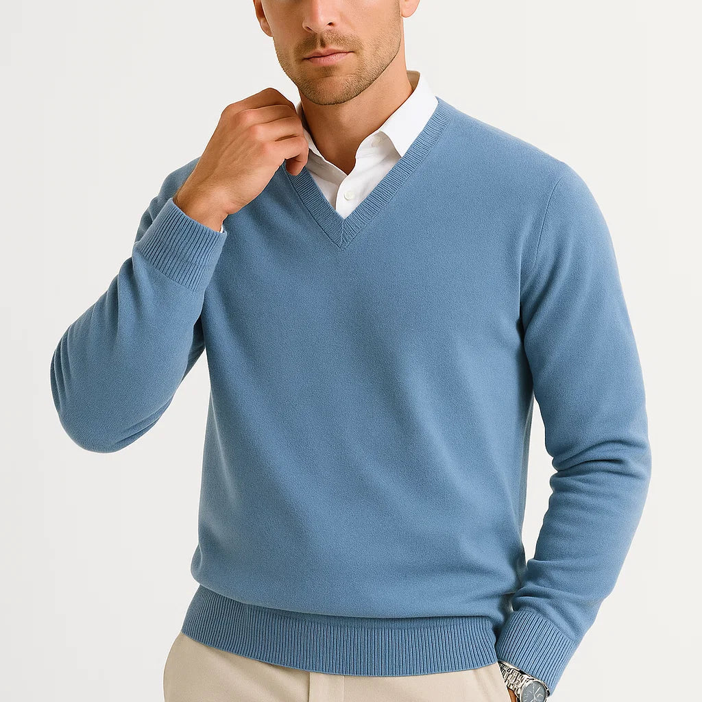 NEVANE | PULL EN LAINE LÉGER À COL EN V POUR HOMME