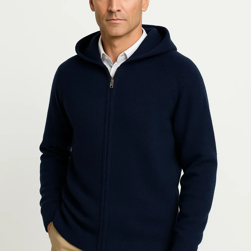 NEVANE | CARDIGAN À CAPUCHE EN LAINE MÉRINOS POUR HOMMES