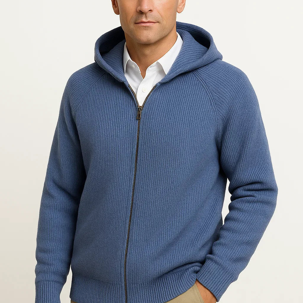 NEVANE | CARDIGAN À CAPUCHE EN LAINE MÉRINOS POUR HOMMES