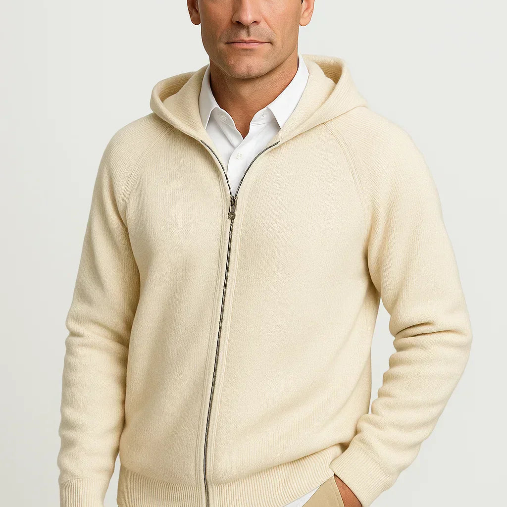 NEVANE | CARDIGAN À CAPUCHE EN LAINE MÉRINOS POUR HOMMES